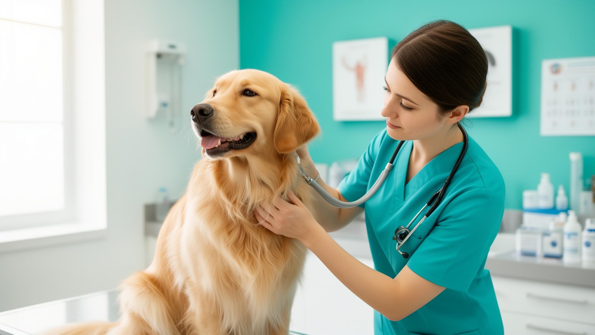 Veterinaria Metrovet atendiendo a un perro